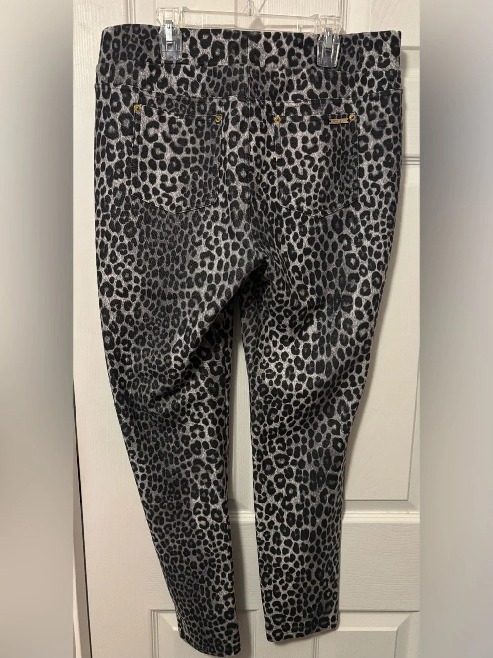 Michael Kors Black & Gray Leopard Jeggings